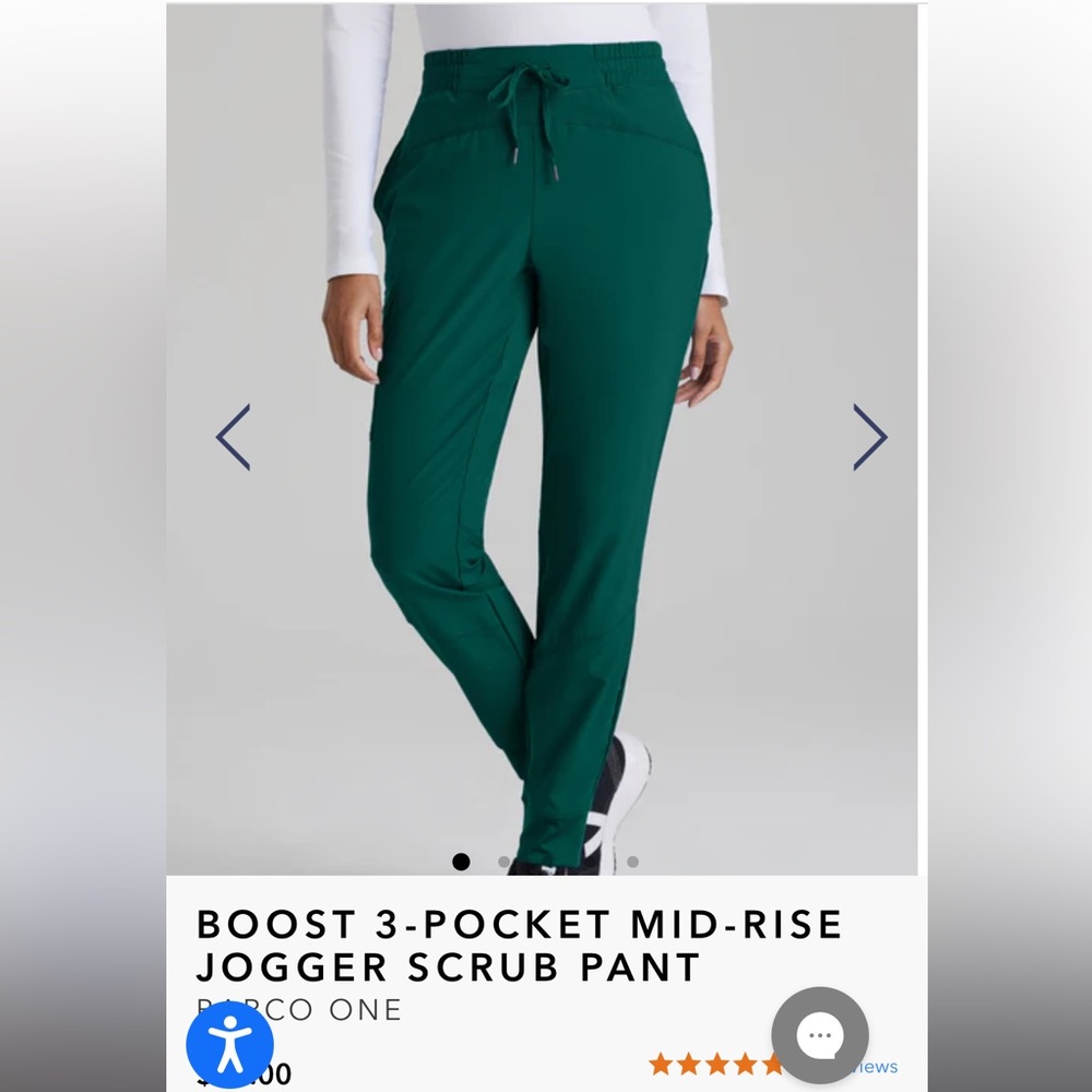 Barco One Hunter Green Jogger Scrub Pants